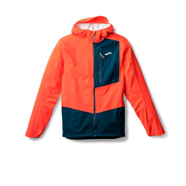 High Point Waterproof Jacket 2 Męska Kurtka Do Biegania Pomarańczowa - Brooks-Running