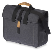 Sakwa miejska pojedyncza BASIL URBAN DRY BUSINESS BAG 20L, mocowanie na haki Hook-On System, wodoodporny poliester, charcoal melee