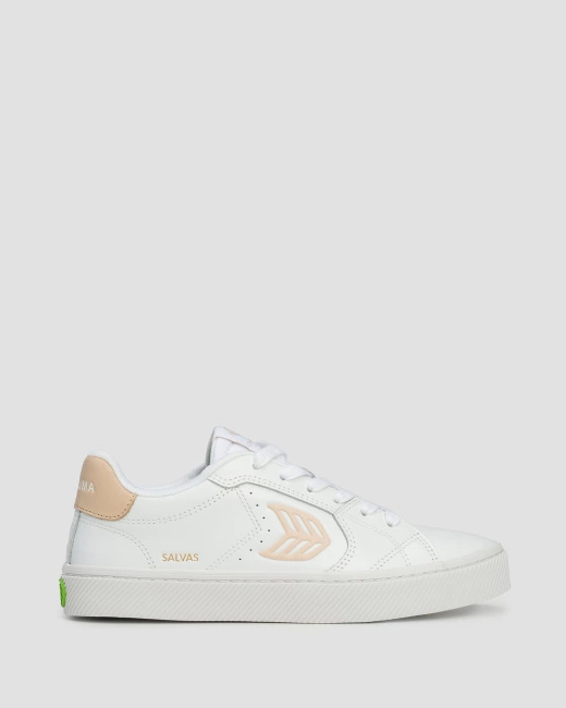 Buty Damskie Cariuma Salvas White Leather Shifting Sand Logo Sneaker