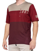 Koszulka męska 100% AIRMATIC Jersey krótki rękaw brick dark red