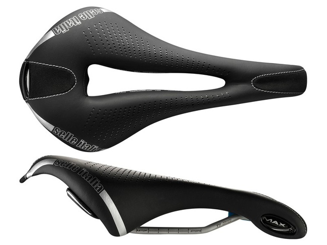 Siodło SELLE ITALIA MAX FLITE TI316 GEL SUPERFLOW L (id match L3), TI 316 Rail, Fibra-Tek, Light Gel, 330g