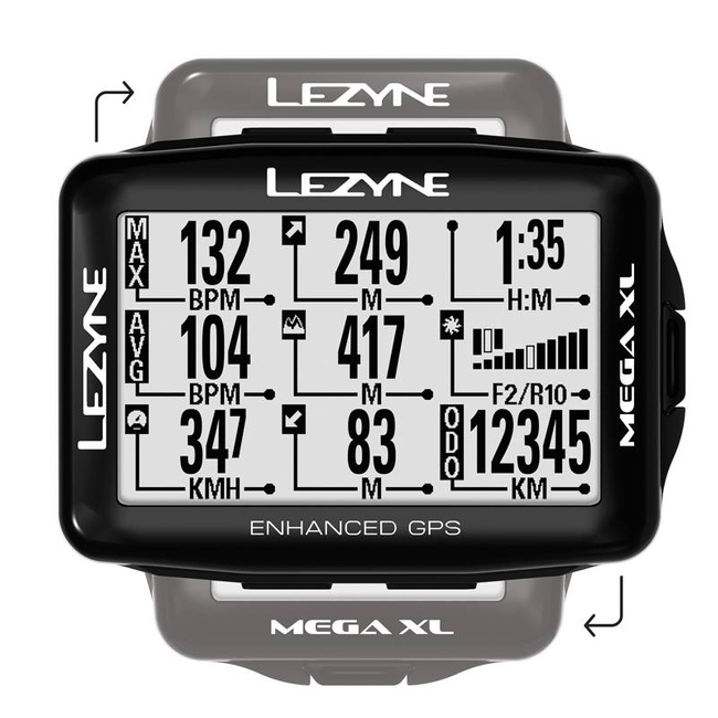 Licznik rowerowy LEZYNE MEGA XL GPS HRSC Loaded w zestawie opaska na serce + czujnik prędkości/kadencji