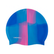 Czepek pływacki silikonowy Multi Flame niebiesko-różowy - Crowell
