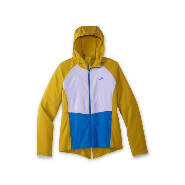 Canopy Jacket Damska Kurtka Do Biegania Żółta - Brooks-Running