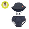 Zestaw kapelusz i majteczki do pływania z wkładką chłonną Polka Dots navy UV 50+  - Lassig 
