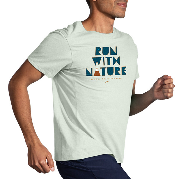 Koszulka do biegania Męska Distance Short Sleeve 2.0 Biała