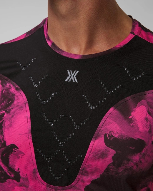 Koszulka Męska X-Bionic Corefusion Run Shirt Wolfpack/Black/Neo Pink