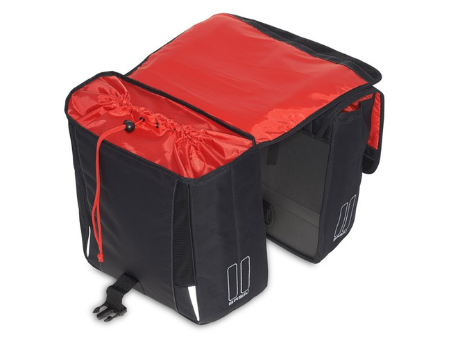 Sakwa miejska podwójna BASIL SPORT DESIGN DOUBLE BAG 32L, Universal Bridge System, czarna