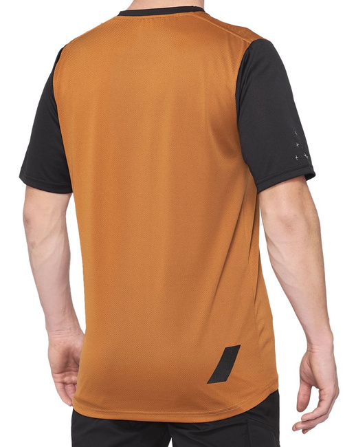 Koszulka męska 100% RIDECAMP Jersey krótki rękaw terracotta black.