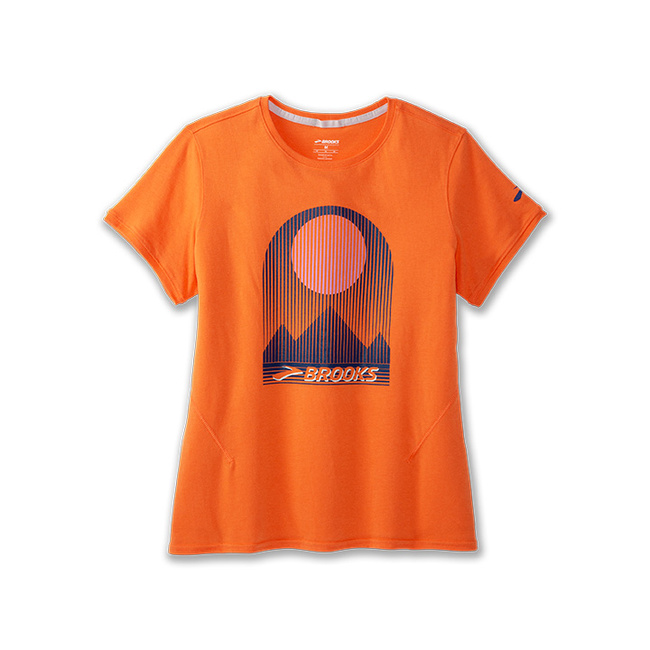 Distance Short Sleeve 2.0 Damska Koszulka Do Biegania Z Krótkimi Rękawkami Różowa - Brooks-Running