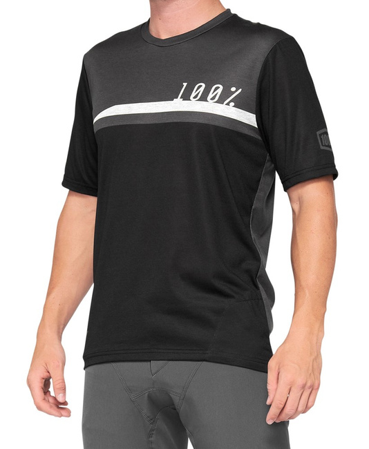 Koszulka męska 100% AIRMATIC Jersey krótki rękaw black charcoal