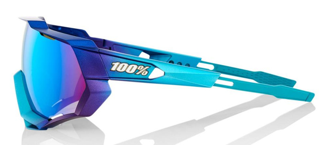 Okulary 100% SPEEDTRAP Matte Metallic Into the Fade - Blue Topaz Multilayer Mirror Lens