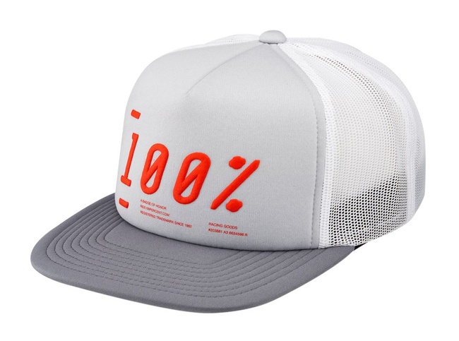 Czapka z daszkiem 100% TRANSFER trucker hat grey