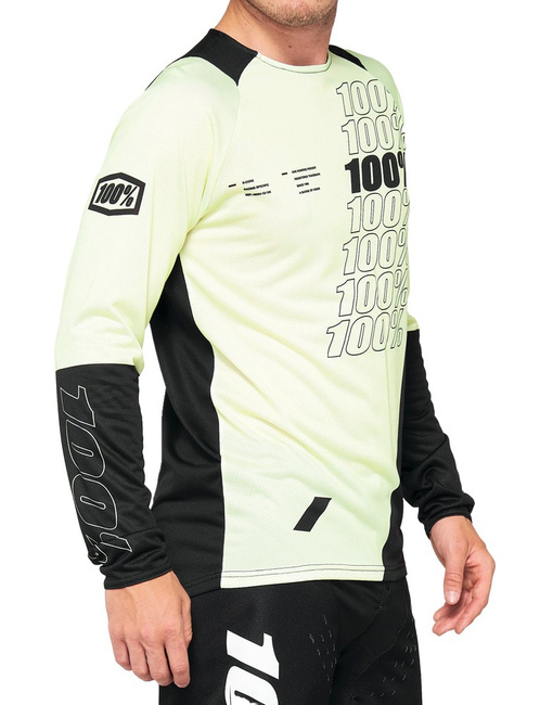 Koszulka męska 100% R-CORE Jersey długi rękaw yellow black