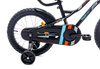 Rowerek dla chłopca 16 cali Tiger Bike z pchaczem czarno - pomarańczow - turkusowy
