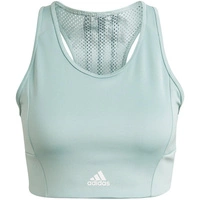 Stanik sportowy damski  3-Stripes Sport Bra Top zielony - Adidas