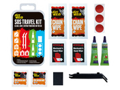 Zestaw czyszcząco-naprawczy WELDTITE Dirtwash Sos Travel Kit (3x Łatka samouszczelniająca + 2x Łyżka + Papier ścierający + 2x Olejek do łańcucha + 2x Chusteczki do łańcucha + 2x Chusteczki do tarcz + 2x Chusteczki do rąk)