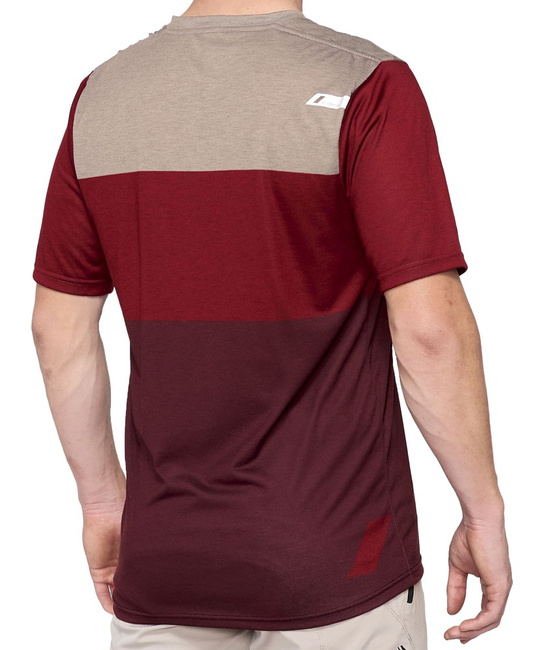 Koszulka męska 100% AIRMATIC Jersey krótki rękaw brick dark red