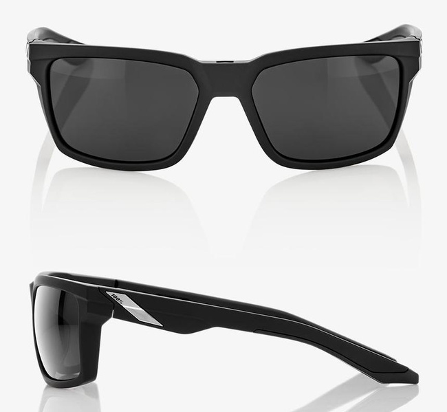 Okulary 100% DAZE Soft Tact Black - Smoke Lens Szkła Czarne Smoke, LT 12%