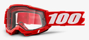 Gogle 100% ACCURI 2 ENDURO MOTO RED (Szyba Przezroczysta Podwójna)