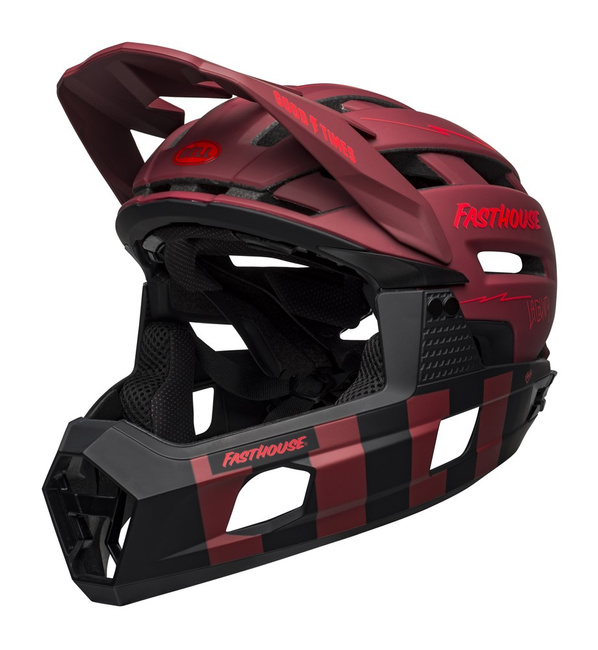 Kask full face BELL SUPER AIR R MIPS SPHERICAL matte red black fasthouse