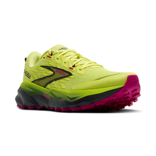 Buty do biegania damskie Cascadia 19 w terenie Limonkowe - Brooks-Running