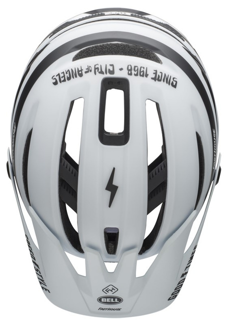 Kask mtb BELL SIXER INTEGRATED MIPS fasthouse stripes matte white black