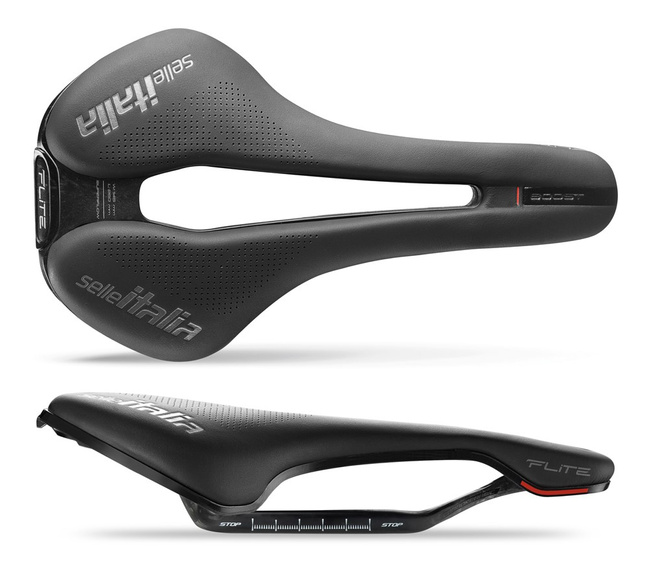 Siodło SELLE ITALIA FLITE BOOST KIT CARBONIO SUPERFLOW S (id match S3), Carbon Rail+10mm, Fibra-Tek, 157g