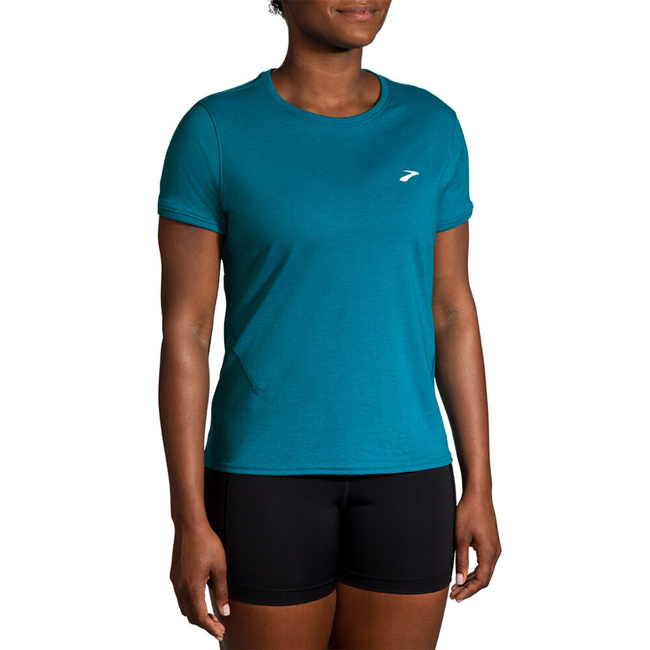 Koszulka do biegania damska Distance Short Sleeve 2.0 z krótkimi rękawkami Niebieska