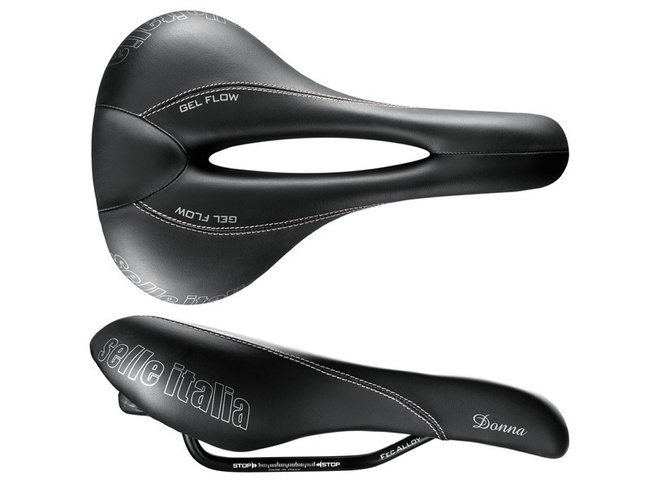 Siodło SELLE ITALIA DONNA FLOW L (id match L2), Fec Alloy Rail, Duro-Tek, Light-Gel, 345g