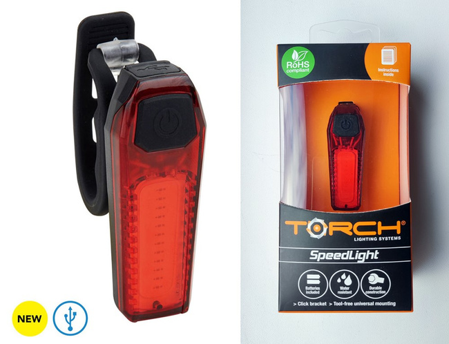 Lampka tylna TORCH SPEEDLIGHT 55004 usb czarna