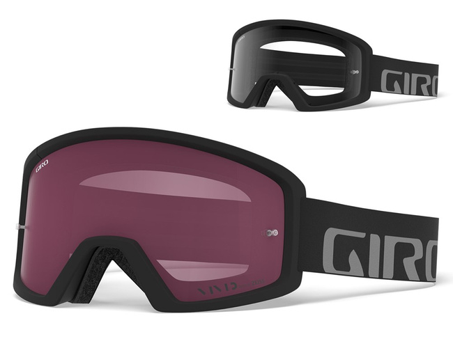 Gogle GIRO BLOK MTB black grey (Szyba Czerwona Lustrzana VIVID-Carl Zeiss TRAIL + Szyba Przeźroczysta 99% S0)