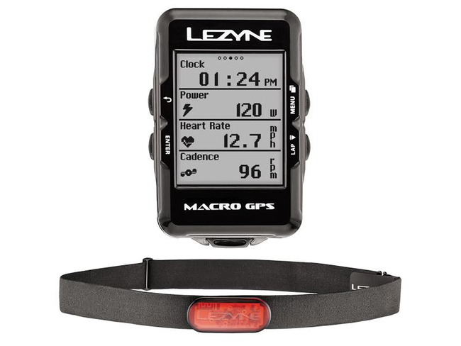 Licznik rowerowy LEZYNE Macro GPS HR Loaded (w zestawie opaska na serce)