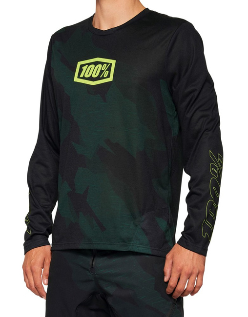 Koszulka męska 100% AIRMATIC LE Long Sleeve Black Camo