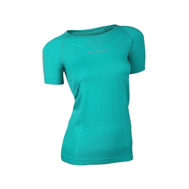 Koszulka damska Athletic z krótkim rękawem SS11080 turkusowa - Brubeck  