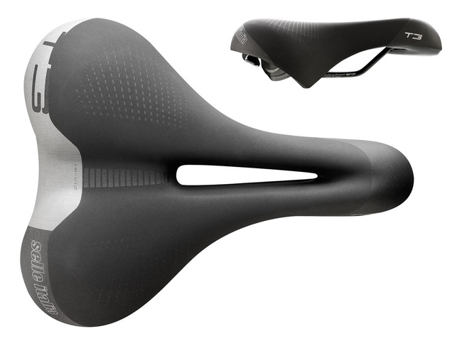 Siodło SELLE ITALIA SPORTOURING T 3 FLOW S (id match S2), Fec Alloy Rail, Soft-Tek, Light Gel, 480g