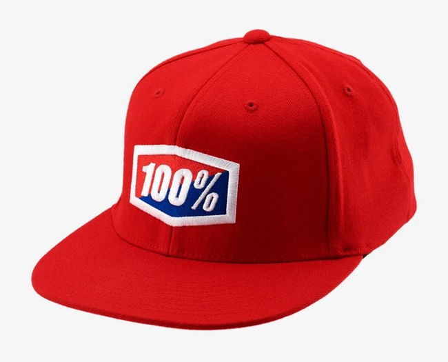 Czapka z daszkiem 100% OFFICIAL J-Fit flexfit hat red