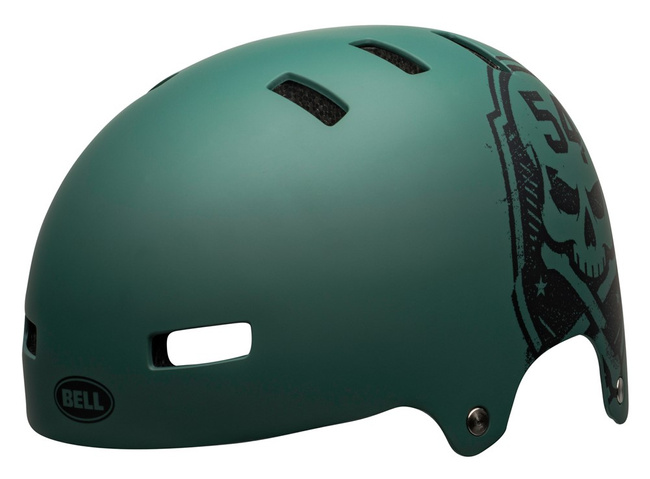 Kask bmx BELL LOCAL mate green black skull roz. L (59–61.5 cm)