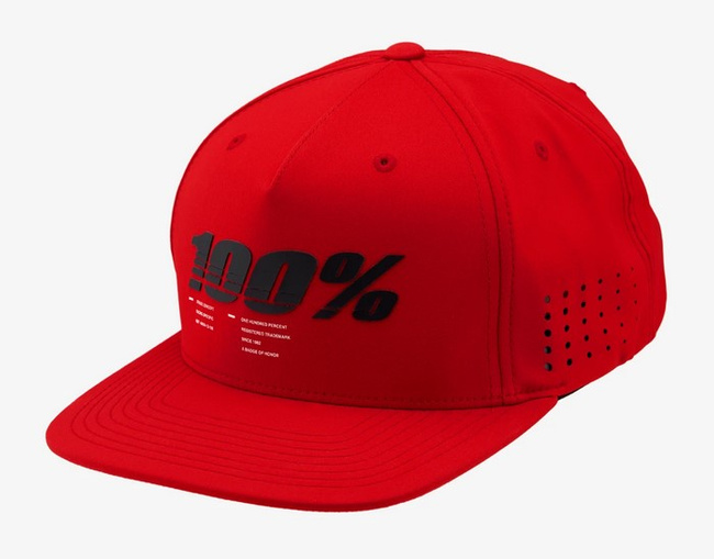 Czapka z daszkiem 100% DRIVE Snapback hat red