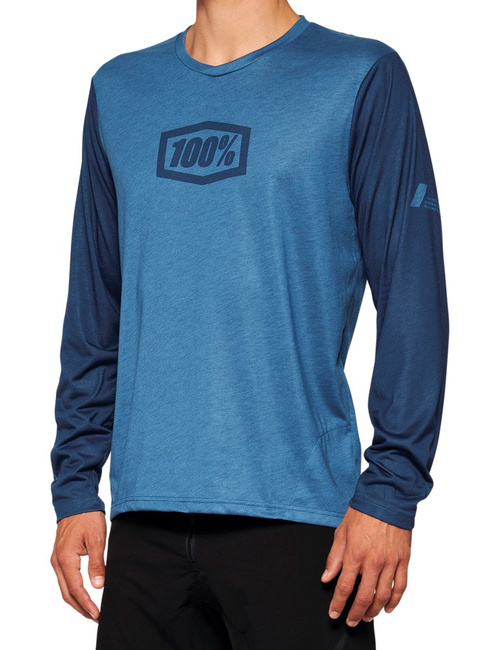 Koszulka męska 100% AIRMATIC Long Sleeve Slate Blue