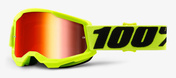 Gogle 100% STRATA 2 JUNIOR FLUO YELLOW (Szyba Czerwona Lustrzana Anti-Fog, LT 38%+/-5%)