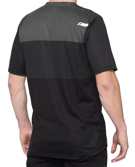 Koszulka męska 100% AIRMATIC Jersey krótki rękaw charcoal black