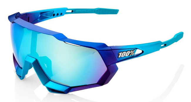 Okulary 100% SPEEDTRAP Matte Metallic Into the Fade - Blue Topaz Multilayer Mirror Lens