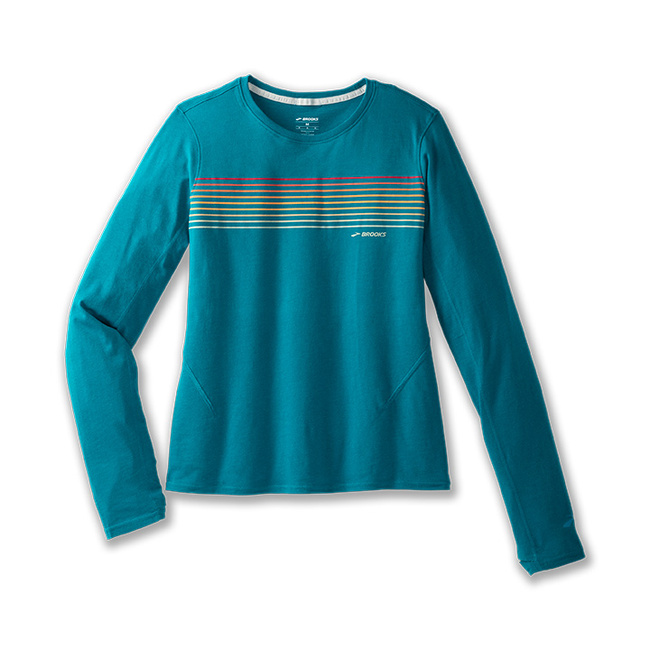 Distance Long Sleeve 2.0 Damska Koszulka Do Biegania Z Długimi Rękawami Niebieska - Brooks-Running