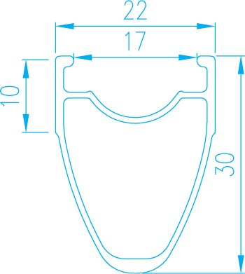 Obręcz szosa ALEXRIMS CX30, V-brake, Stożek 24mm, 700C 622x17, 24 otwory, Czarna, Waga 457g