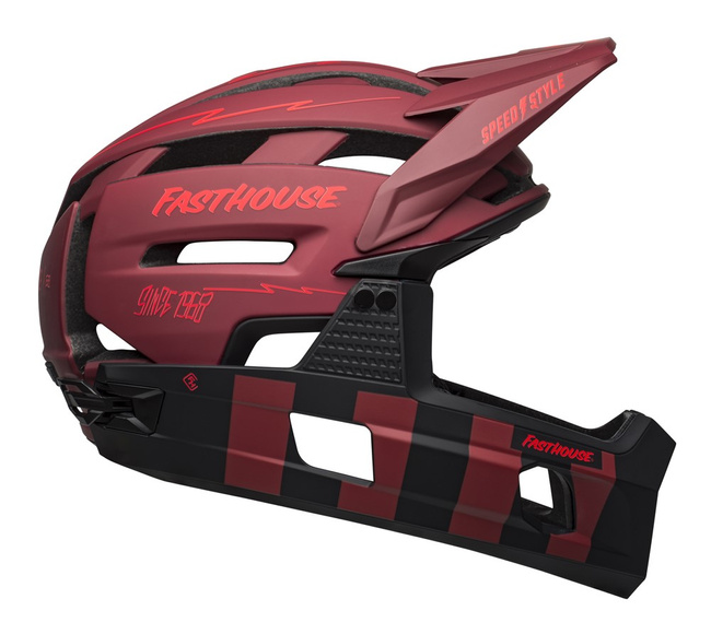 Kask full face BELL SUPER AIR R MIPS SPHERICAL matte red black fasthouse