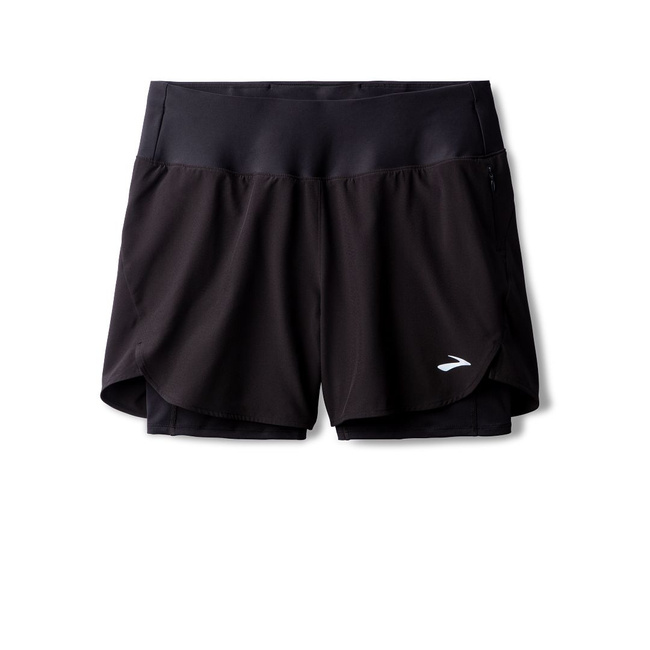 Damskie spodenki do biegania Chaser 5" 2 In 1 Short 2.0 Czarne - Brooks-Running
