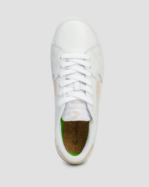 Buty Damskie Cariuma Salvas White Leather Shifting Sand Logo Sneaker