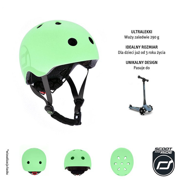 SCOOTANDRIDE Kask S-M dla dzieci  3+ Kiwi