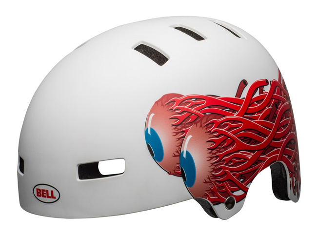 Kask bmx BELL LOCAL matte white eyes